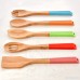 VCCUCINE Premium 5 PCS Home Silicone Cooking Utensils Wooden Cooking Spoons and Spatulas Bamboo Utensil Set Ideal For Non Stick Cookware Kitchen Tools Colorful Silicone Handles (WDF1220-2) - B06ZY23HNQ